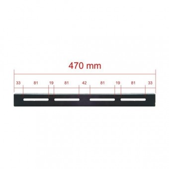 Guía fija rack 19" 470 mm con medidas