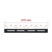 Guía fija rack 19" 470 mm con medidas