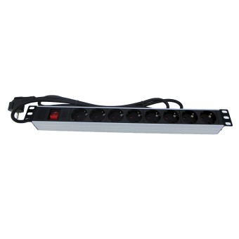Regleta rack 19" 16A 8x tomas schuko con interruptor