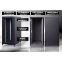 Armario rack 19"  25U acústico, insonorizado,  600 x 600, características