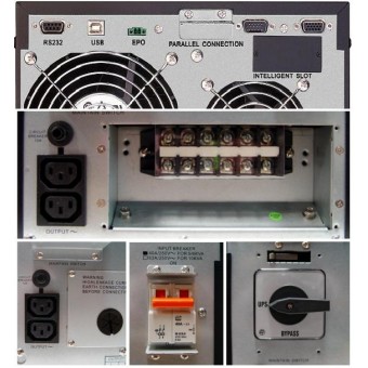 SAI 6000VA 6KVA Online LCD Lapara LA-ON-6K-LCD-V10 (Detalle conectores)