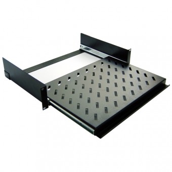 Bandeja rack extraíble 300mm fijación frontal 2U