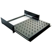Bandeja rack extraíble 300mm fijación frontal 2U