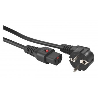 Cable eléctrico 230V Schuko a IEC hembra 2 m con bloqueo