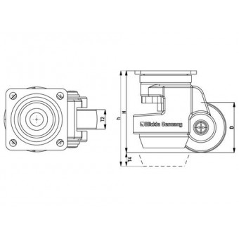 Rueda compacta con pata para rack kit 4 und