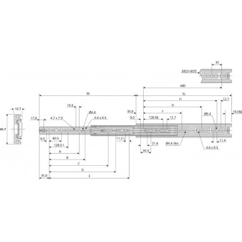 Guia extraible telescopica DZ3832 (par)