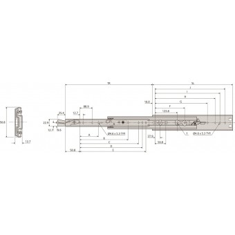 Guia extraible telescopica DZ3308 (par)