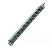 Regleta rack 19" 16A 9x schuko sin interruptor