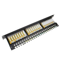 Patch panel rack  1U  24 x RJ45 Cat6 SFTP