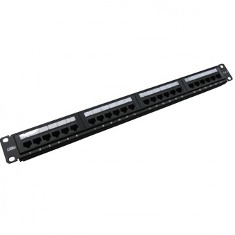 Patch panel rack  1U  24 x RJ45 Cat6 UTP