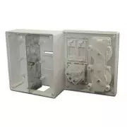 Caja de superficie  2 X Rj45 Keystone  con  2 + 1  schuko