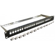 Patch panel rack  1U  24 x RJ45 Cat6A FTP