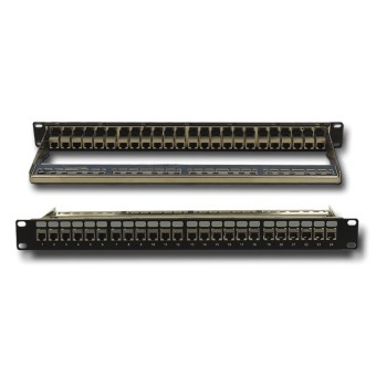 Patch panel rack  1U  24 x RJ45 Cat6 FTP