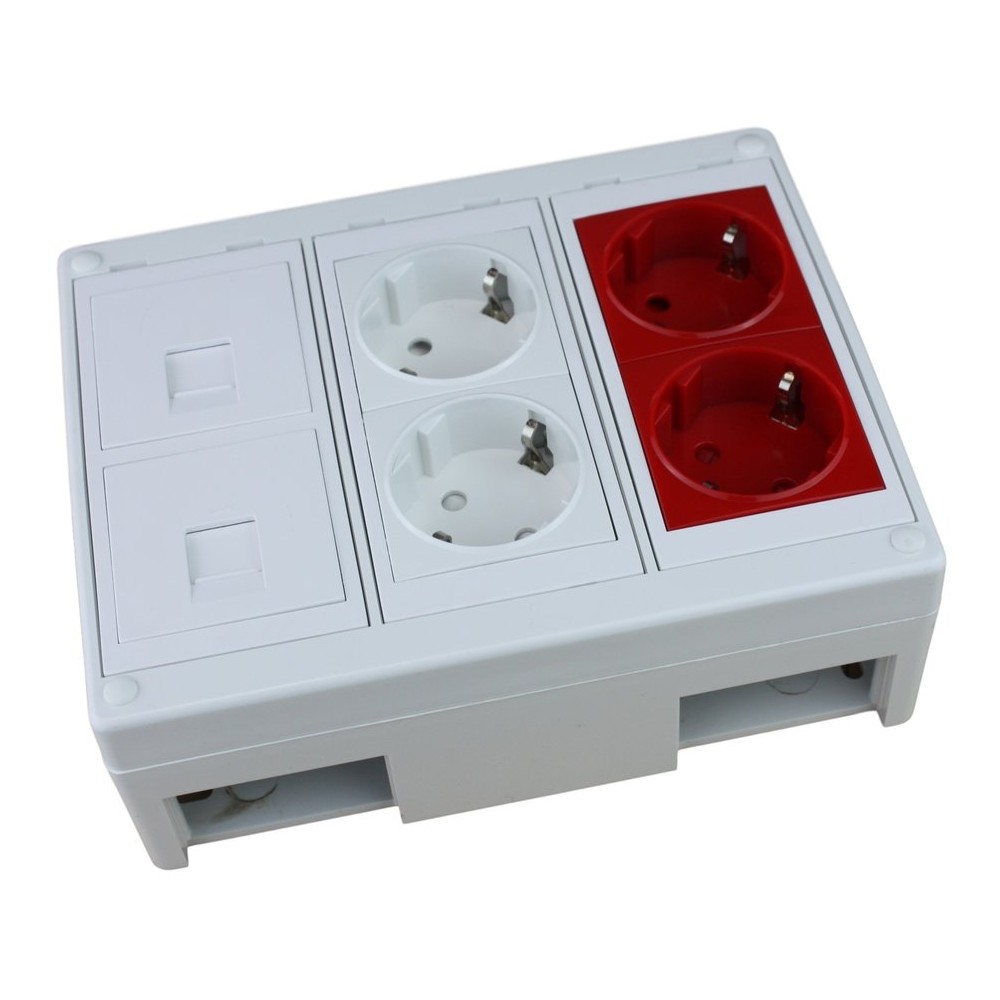 Caja superficie 4 X schukos y 2 X Rj45 tipo keystone Systimax