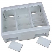 Caja de superficie  4 X Rj45 Keystone con 4 x Schuko blancos