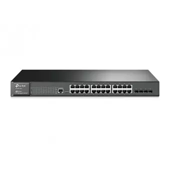 Switch Gestionable TP-Link 24 puertos Gigabit L2 JetStream y 4 Ranuras SFP Rack 19 