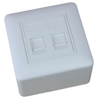 Caja de superficie  2 X Rj45 Keystone 80 x 80