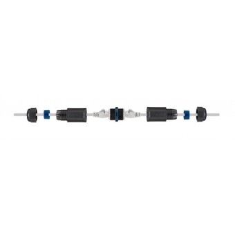 Modulo RJ45 hembra a hembra CAT6A FTP IP-68 para exterior vista interior