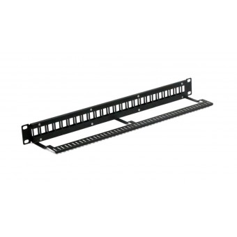 Patch panel vacio rack  1U  24 x Modulos Keystone vista trasera