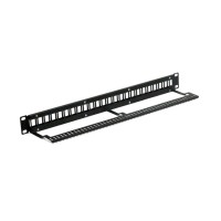 Patch panel vacio rack  1U  24 x Modulos Keystone vista trasera