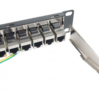 Patch panel rack 24 x RJ45 doble hembra Cat6 FTP detalle modulo