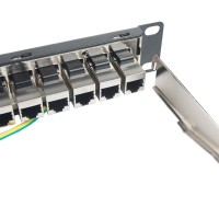 Patch panel rack 24 x RJ45 doble hembra Cat6 FTP detalle modulo