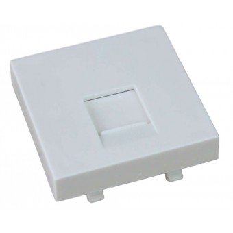 Placa simple 45 X 45 RJ45 con ventana para caja de superficie
