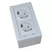 Caja de superficie 2 x Schuko blanco