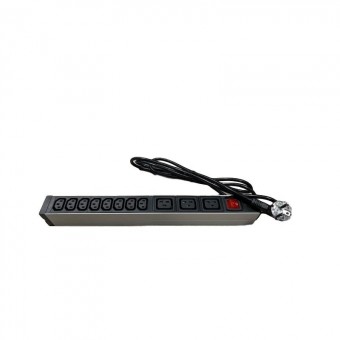 Regleta rack 19" con 8 x tomas IEC C13 y 3 X IEC C19 con interruptor