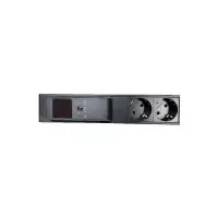Regleta PDU vertical 24 X schukos con amperímetro digital 16A Cetac detalle toma