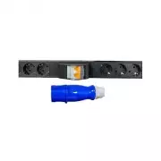 Regleta PDU vertical 24 X schukos 2 X Magnetotérmico con Amperímetro Dig.32A Cetac Lapara