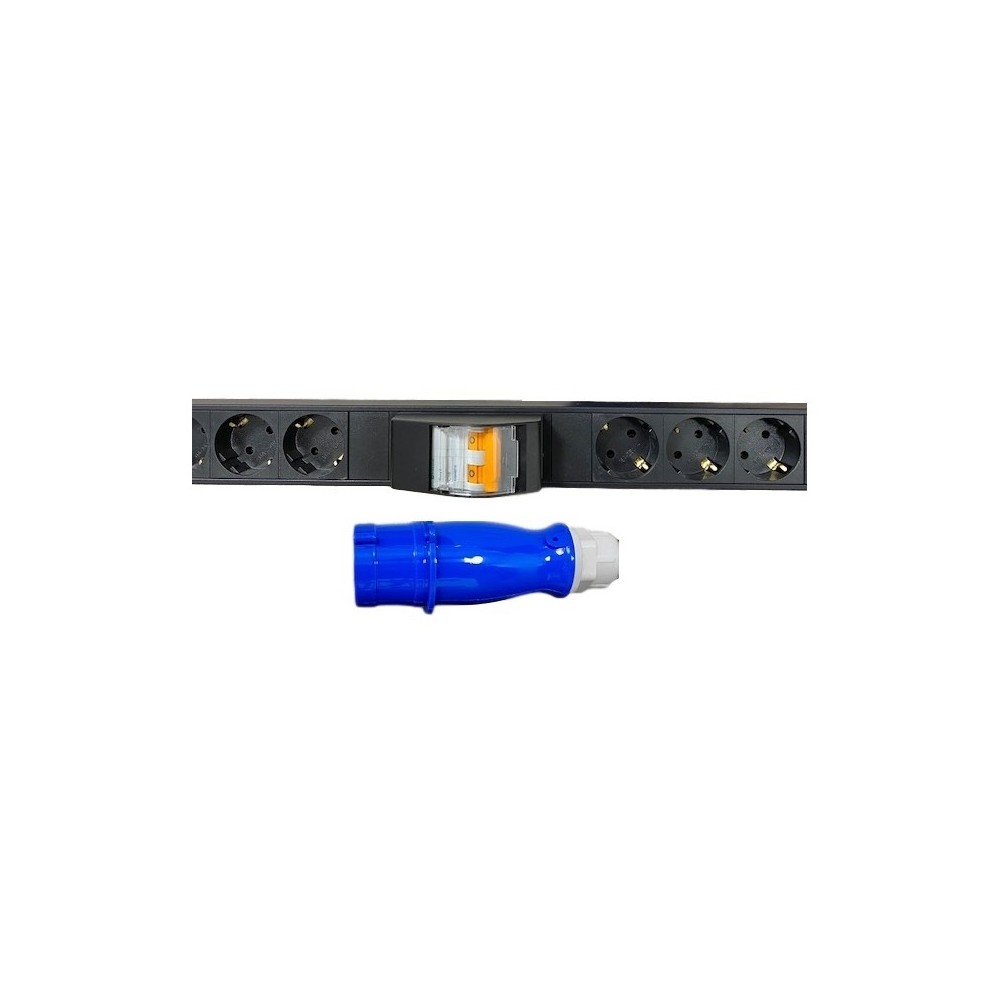 Regleta IP 7x Schuko H <- 1x Schuko M - Rack 19 - 2300W - 10A