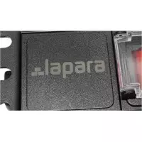 Regleta rack 19" 16A 8x schuko con interruptor detalle logo lapara