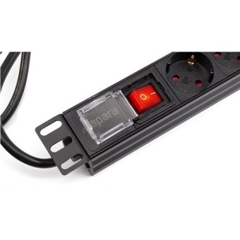 Regleta rack 19" 16A 6x schuko con interruptor Lapara Netoworking