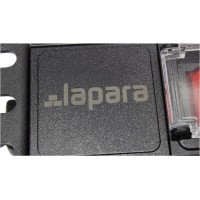 Regleta rack 19" 16A 6x schuko con interruptor detalle marca.