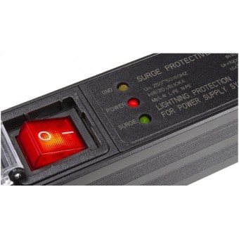 Regleta rack 19" 16A 6x schuko con interruptor y protección Lapara Networking