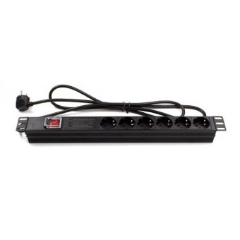 Regleta rack 19" 16A 6x schuko con interruptor y protección Lapara Networking
