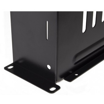 Bandeja rack 19" 2U 380mm fijación frontal, detalle fijación