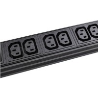 Regleta rack 19" 12 X IEC con interruptor detalle tomas IEC