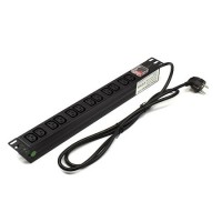 Regleta rack 19" 12 X IEC con interruptor Lapara