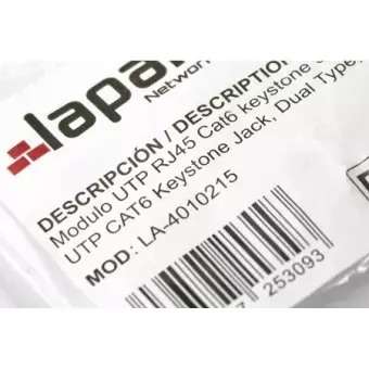 Modulo hembra RJ45 Cat 6 UTP tipo Keystone Lapara Networking