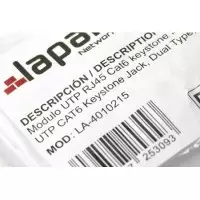 Modulo hembra RJ45 Cat 6 UTP tipo Keystone Lapara Networking