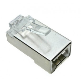 Conector macho RJ45 Cat 6 FTP con guía Lapara Networking