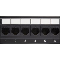 Patch panel rack 1U Cat 6A UTP IDC detalle conectores RJ45
