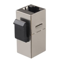 Adaptador doble hembra RJ45 Cat 6 FTP tipo vista lateral