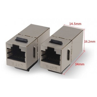 Adaptador doble hembra RJ45 Cat 6 FTP dimensiones