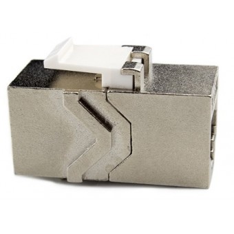 Adaptador doble hembra RJ45 Cat 6A FTP tipo Keystone