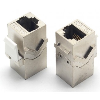 Adaptador doble hembra RJ45 Cat 6A FTP tipo Keystone Lapara Networking