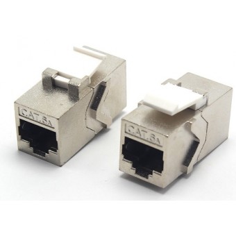Adaptador doble hembra RJ45 Cat 6A FTP tipo Keystone Lapara Networking
