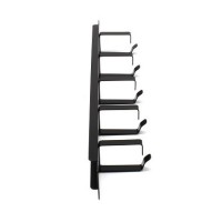 Panel pasacables 19" 5 bridas 1U Lapara Networking, detalle ganchos